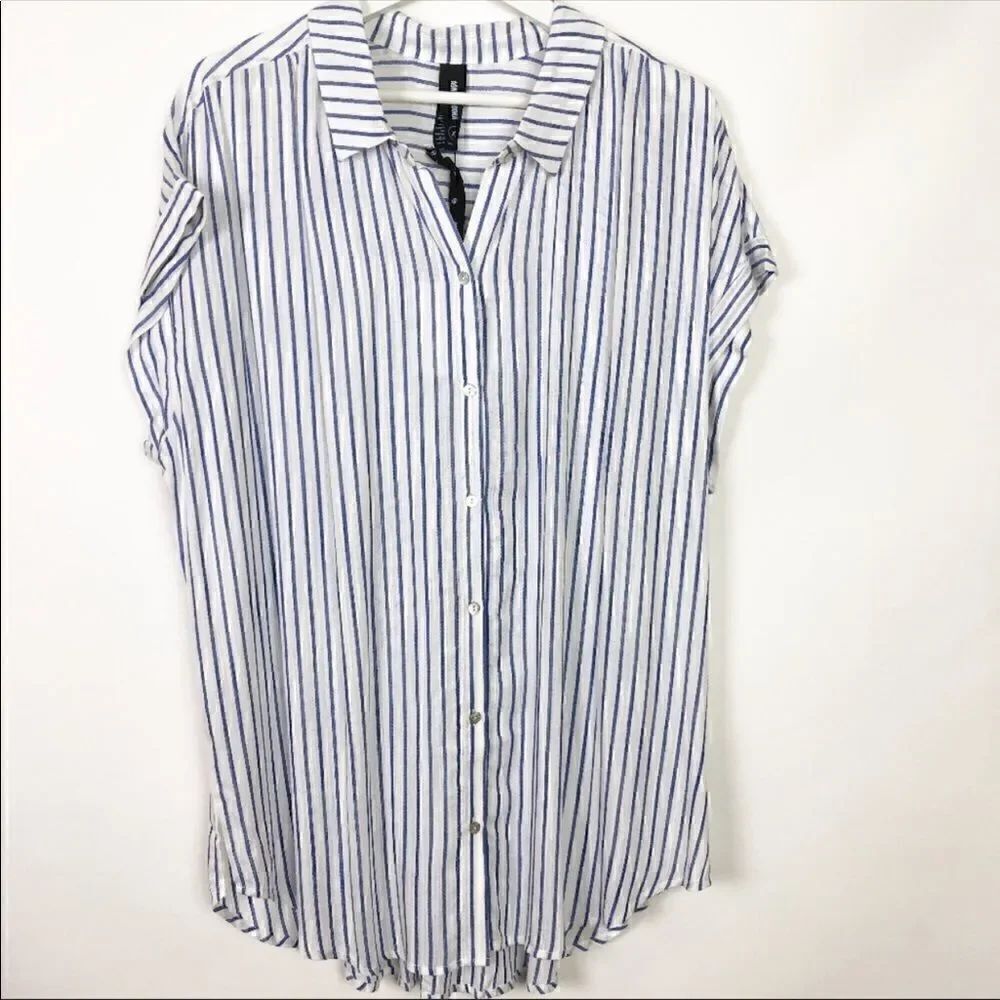 Agnes & Dora Button Down Cuff Sleeve Blouse